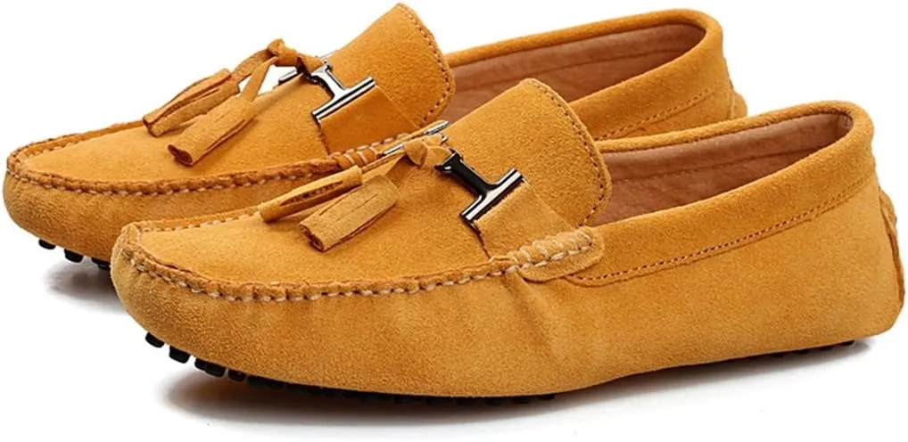 TDA Men's New Tassel Suede Driving Loafers Penny Boat Shoes