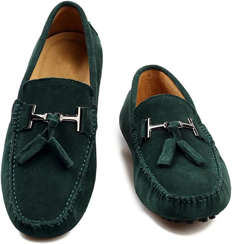 TDA Men's New Tassel Suede Driving Loafers Penny Boat Shoes