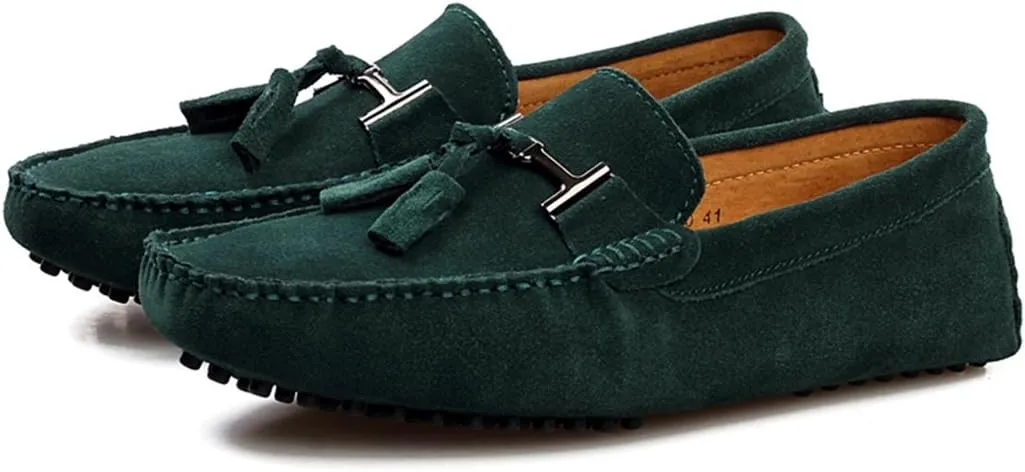 TDA Men's New Tassel Suede Driving Loafers Penny Boat Shoes