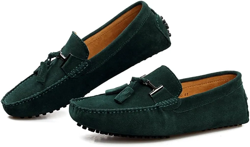 TDA Men's New Tassel Suede Driving Loafers Penny Boat Shoes