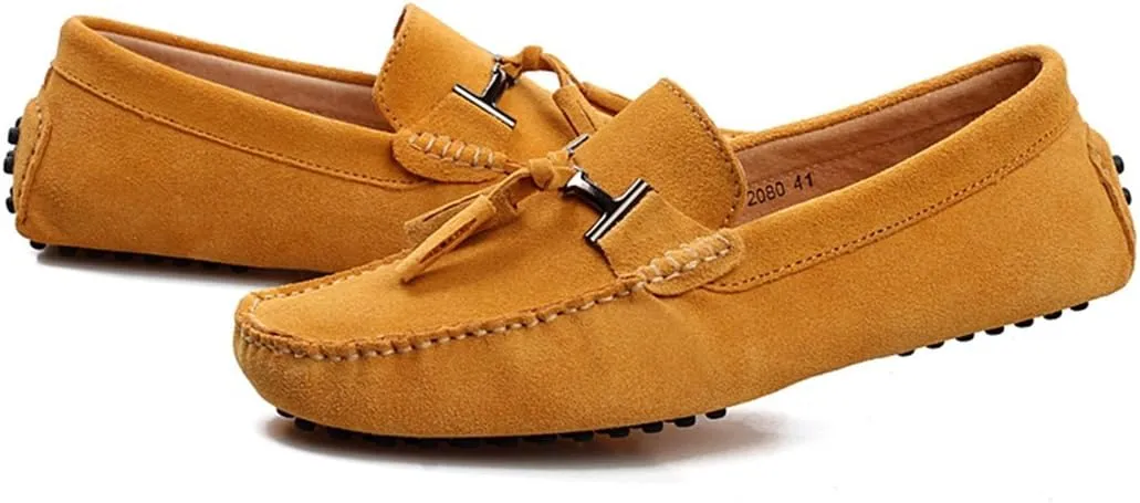 TDA Men's New Tassel Suede Driving Loafers Penny Boat Shoes