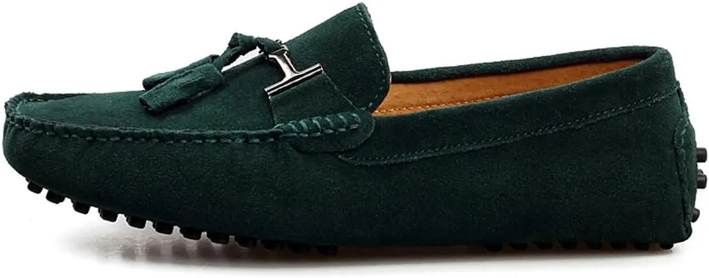 TDA Men's New Tassel Suede Driving Loafers Penny Boat Shoes