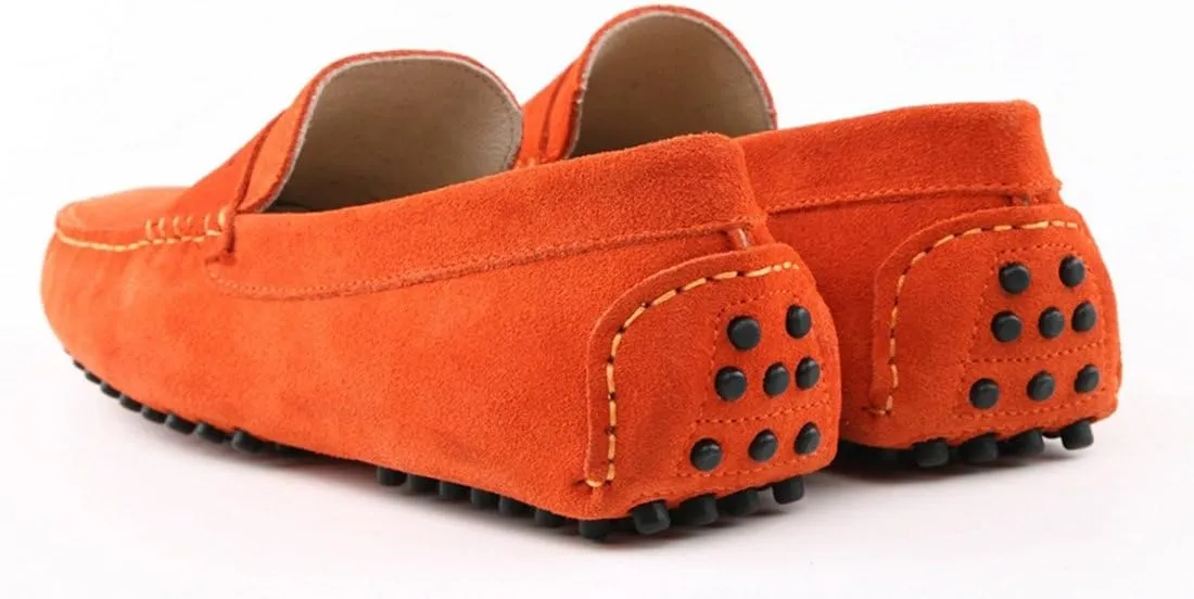 TDA Men's Stripe Multi Color Hot Suede Moccasin Loafers Boat Shoes