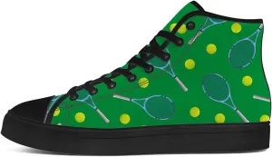 Tennis Ball Shoes High Top Canvas Sneakers Lace Up Casual Walking Shoes for Men Women