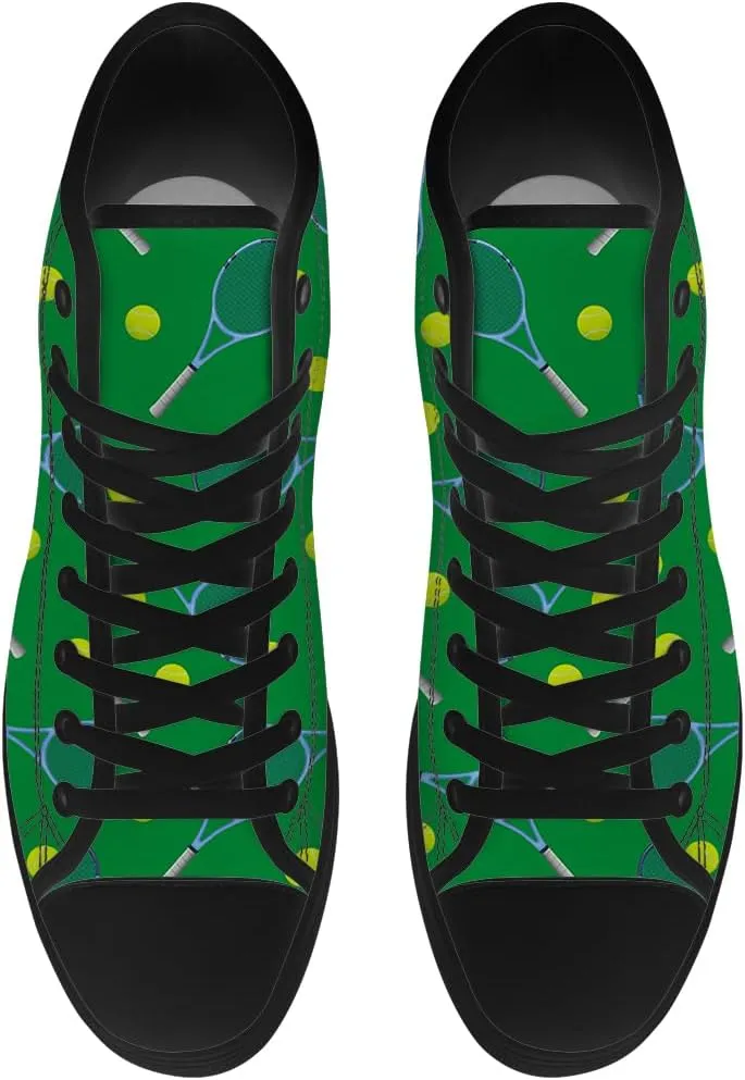 Tennis Ball Shoes High Top Canvas Sneakers Lace Up Casual Walking Shoes for Men Women