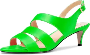 TNYNFBEB Women Mid Heel Peep Open Toe Sandals Ankle Strap Buckle Prom Wedding Cute Basic Classic 2.0 Inches Heels