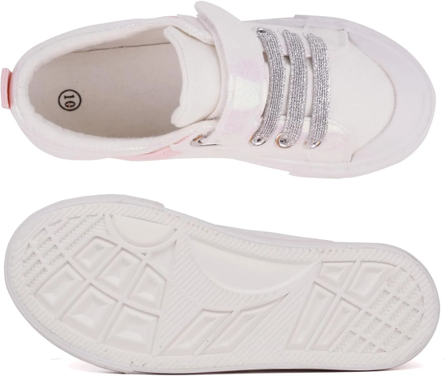 ToandonToddler Kids Sneakers Sparkle Fashion Glitter Sequins Canvas Shoes