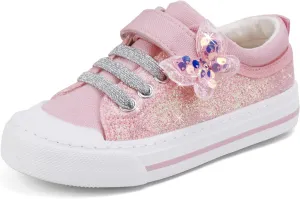 ToandonToddler Kids Sneakers Sparkle Fashion Glitter Sequins Canvas Shoes