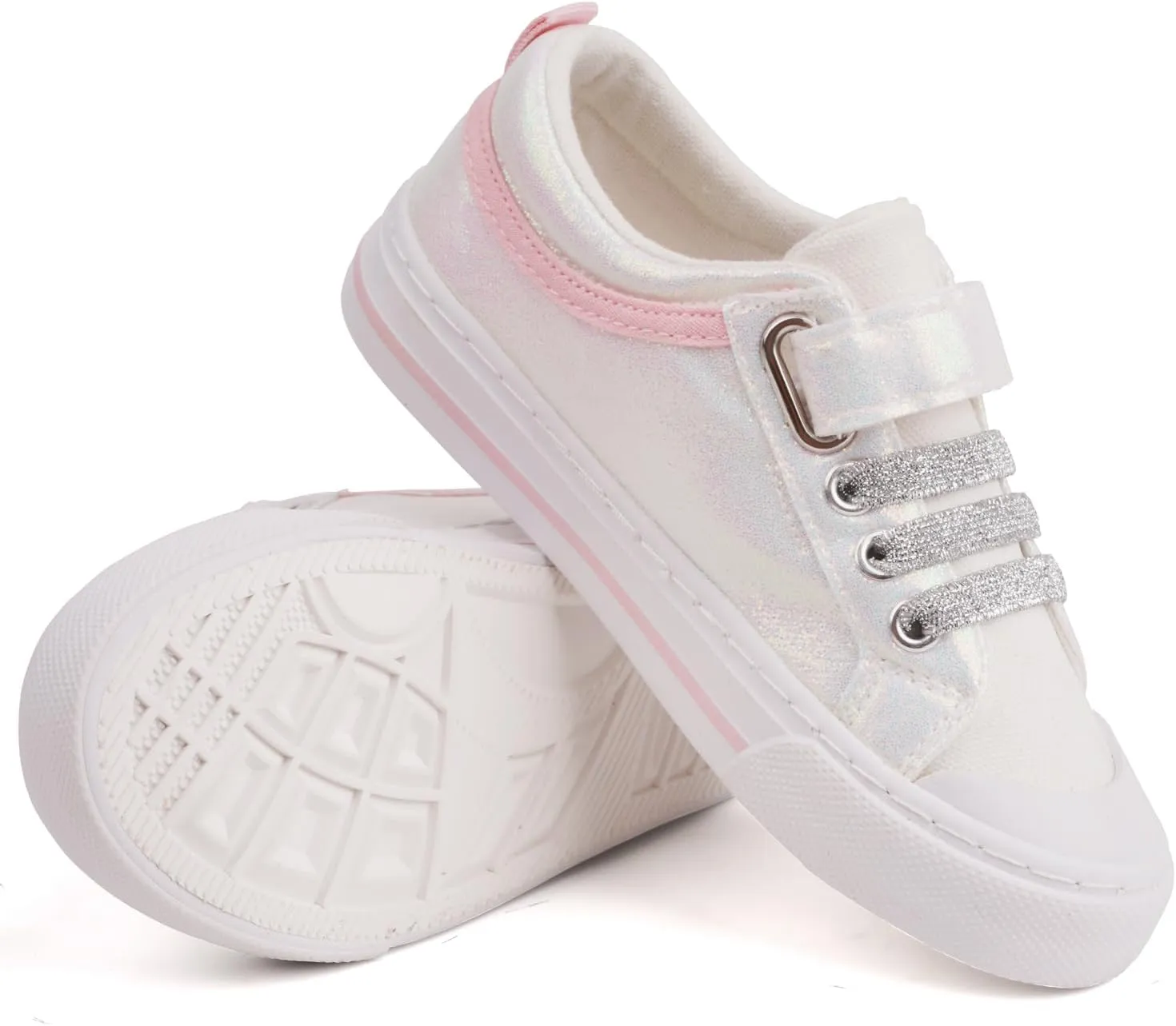 ToandonToddler Kids Sneakers Sparkle Fashion Glitter Sequins Canvas Shoes
