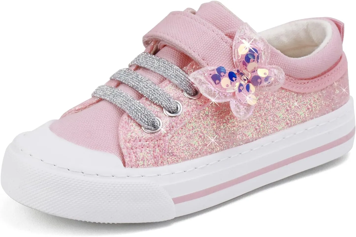 ToandonToddler Kids Sneakers Sparkle Fashion Glitter Sequins Canvas Shoes