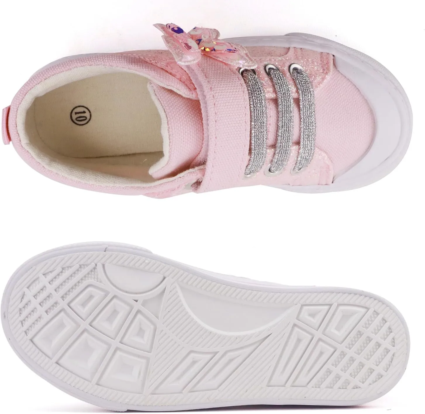 ToandonToddler Kids Sneakers Sparkle Fashion Glitter Sequins Canvas Shoes