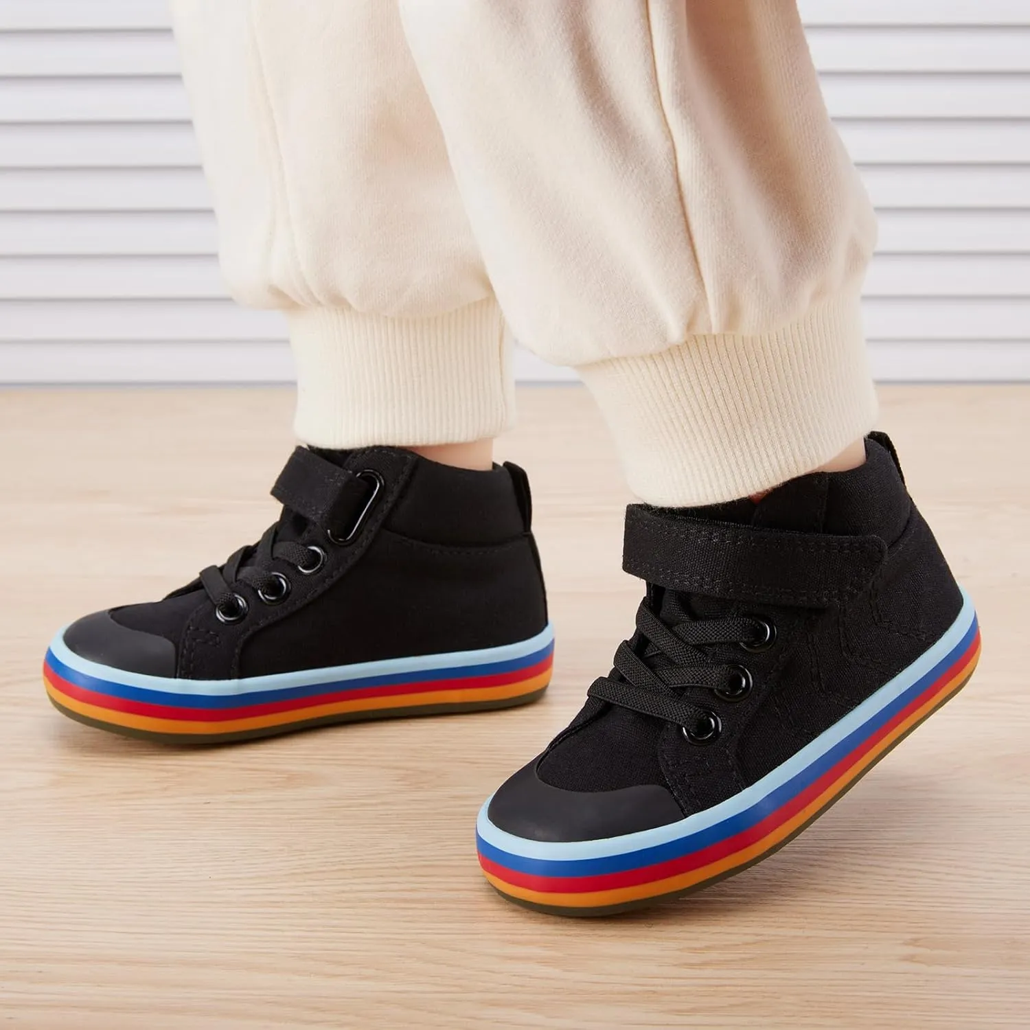 Toddler Boys Girls Walking Shoes High Top Tennis Canvas Sneakers(Infant/Toddler)
