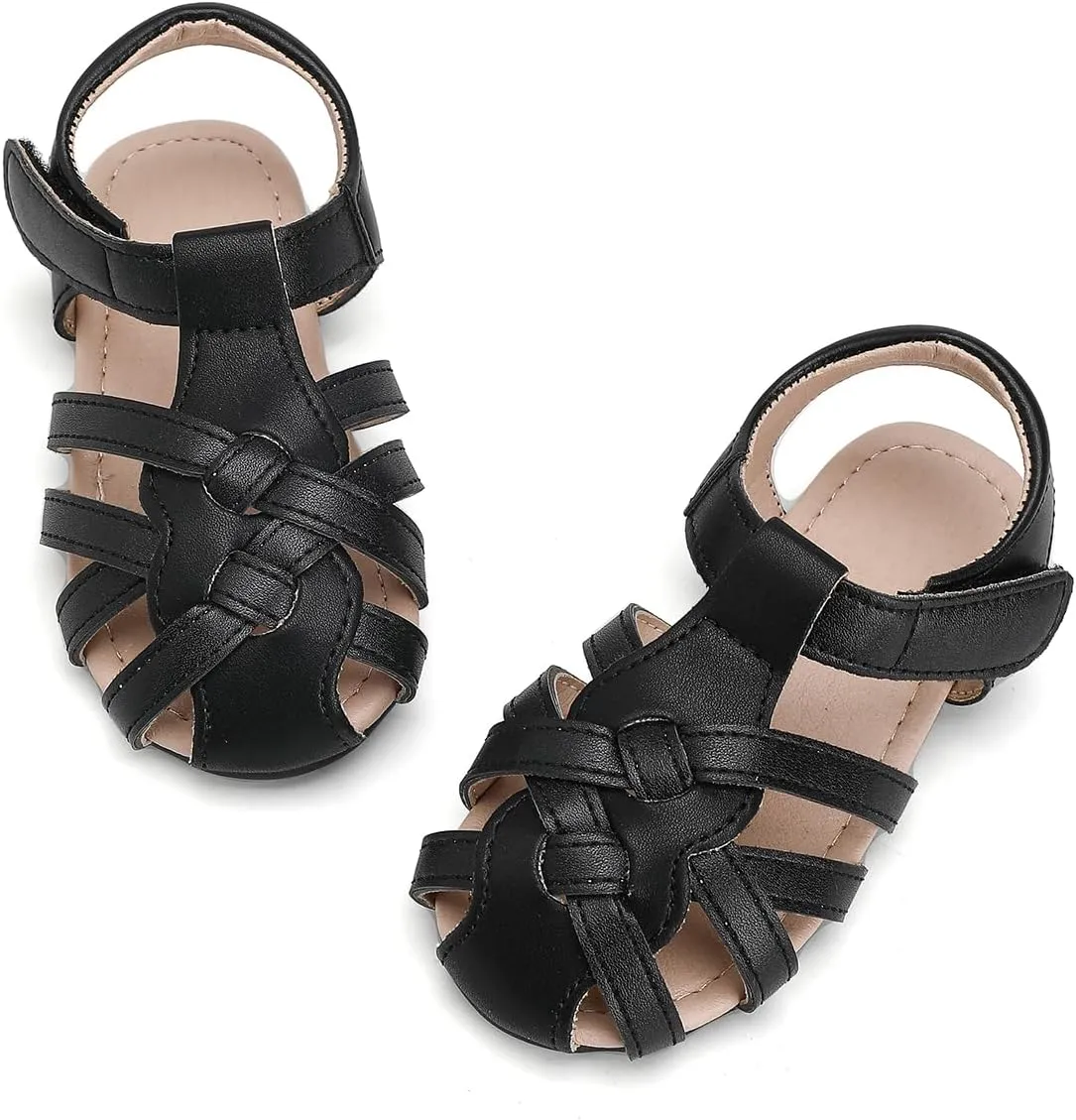 Toddler Girls Sandals Closed Toe Dress Flat Shoes Summer Sandals for Baby Little Kids Girl