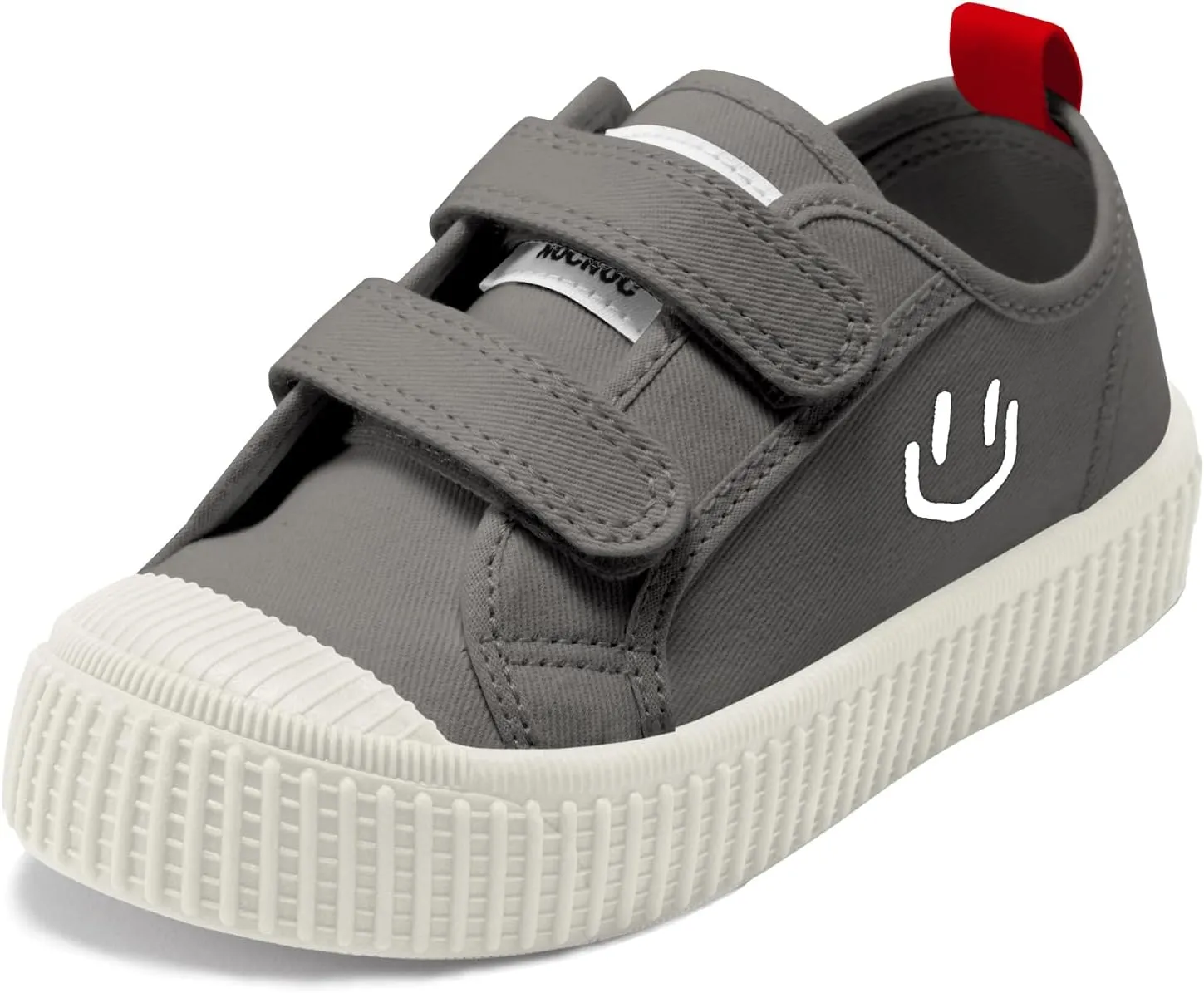 Toddler Shoes for Boys & Girls, Canvas Dual Hook and Loops Sneakers with Candy-Colored Sole