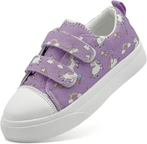 Toddler Shoes for Boys and Girls Low Top Adjustable Strap Kids Canvas Sneakers Walking Running Casual Shoes
