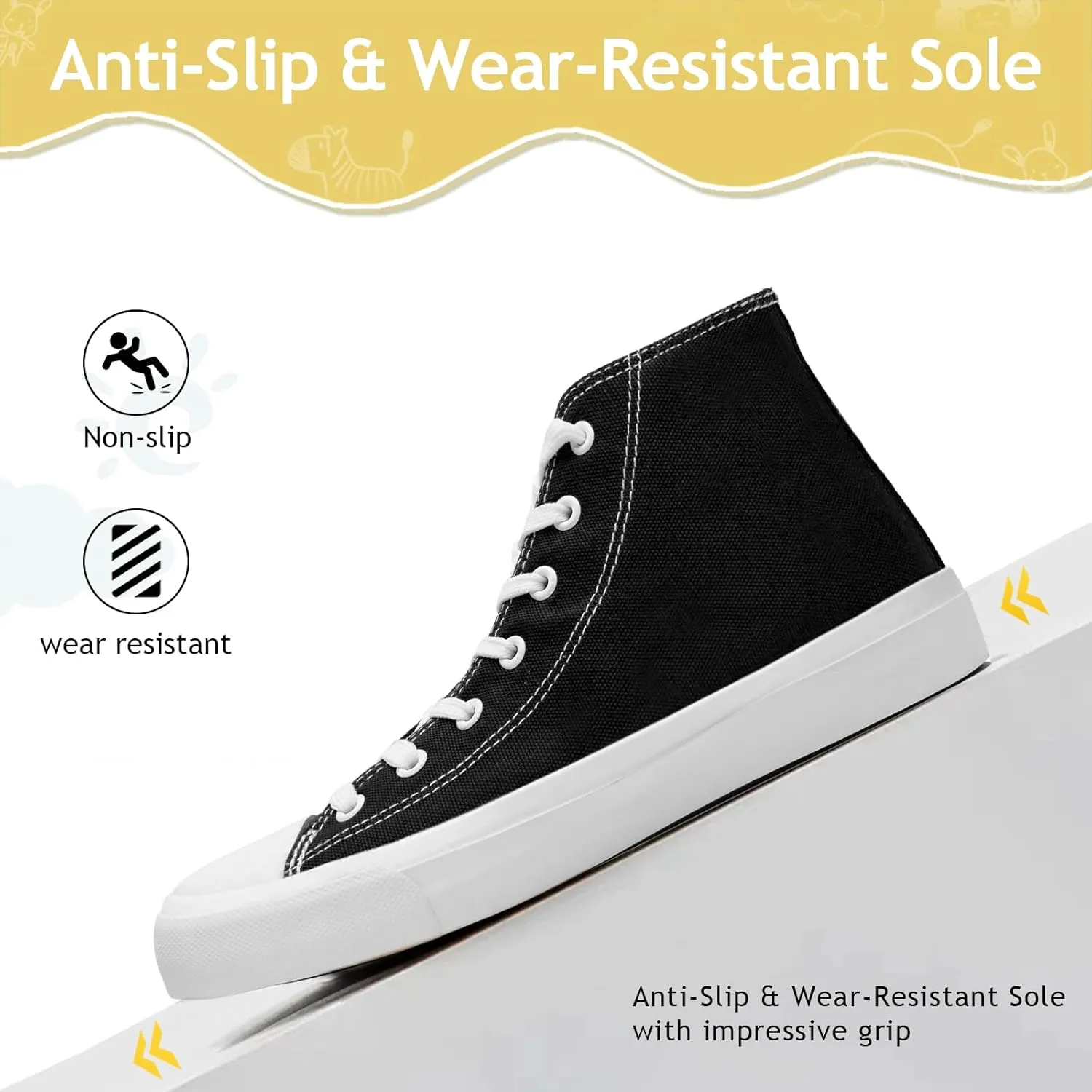 Toddler Sneakers for Girls Boys High Top Kids Lace Up Canvas Fashion Shoes Comfortable Classic Casual Running Walking Shoe
