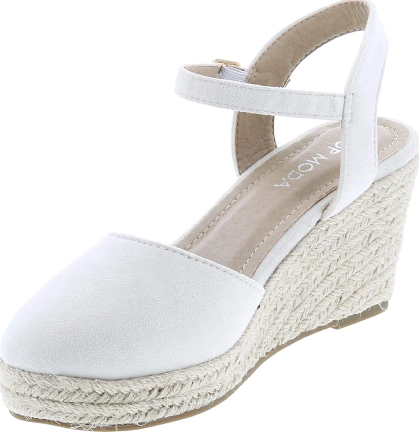 TOP Moda Wishing-5 Women's Closed Toe Buckle Strap Espedrilles Sandals