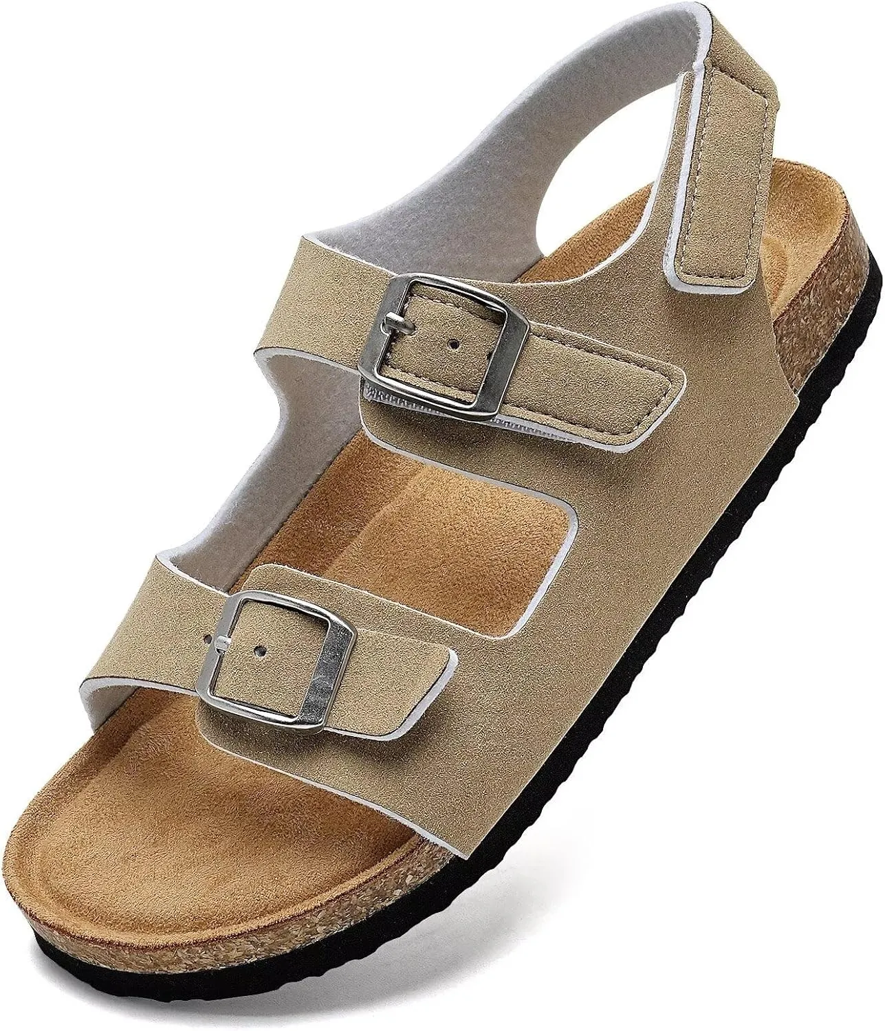 Torotto Toddler Kids Sandals Boys Girls Cork Footbed Sandals with Adjustable Buckle Casual Slides Open Toes Flat
