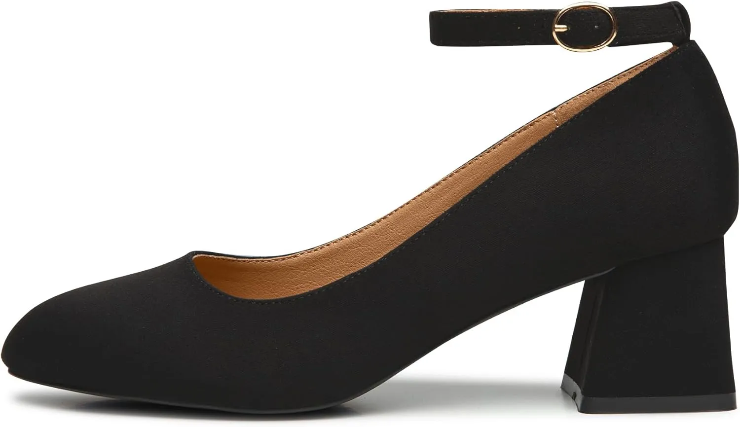 Trary Women's Chunky Low Heels Closed Round Toe Block Heels Mary Jane Shoes Adjustable Ankle Strap Pumps Comfortable Loafers Casual Dress Wedding Work Heels for Women