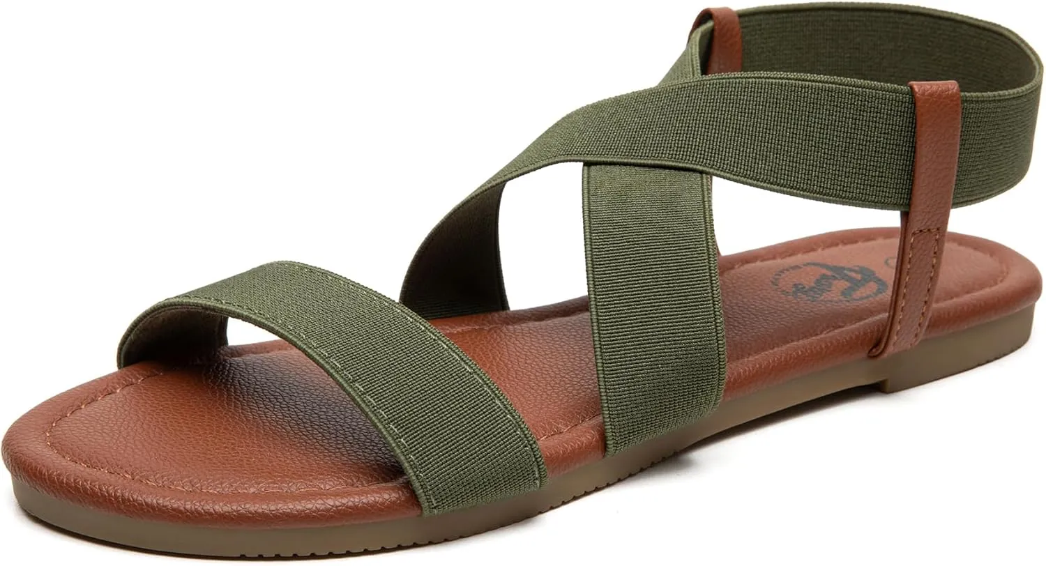Trary Women's Dressy Summer Sandals, Elastic, Cute, Open Toe, Wide, Sandalias Para Mujer