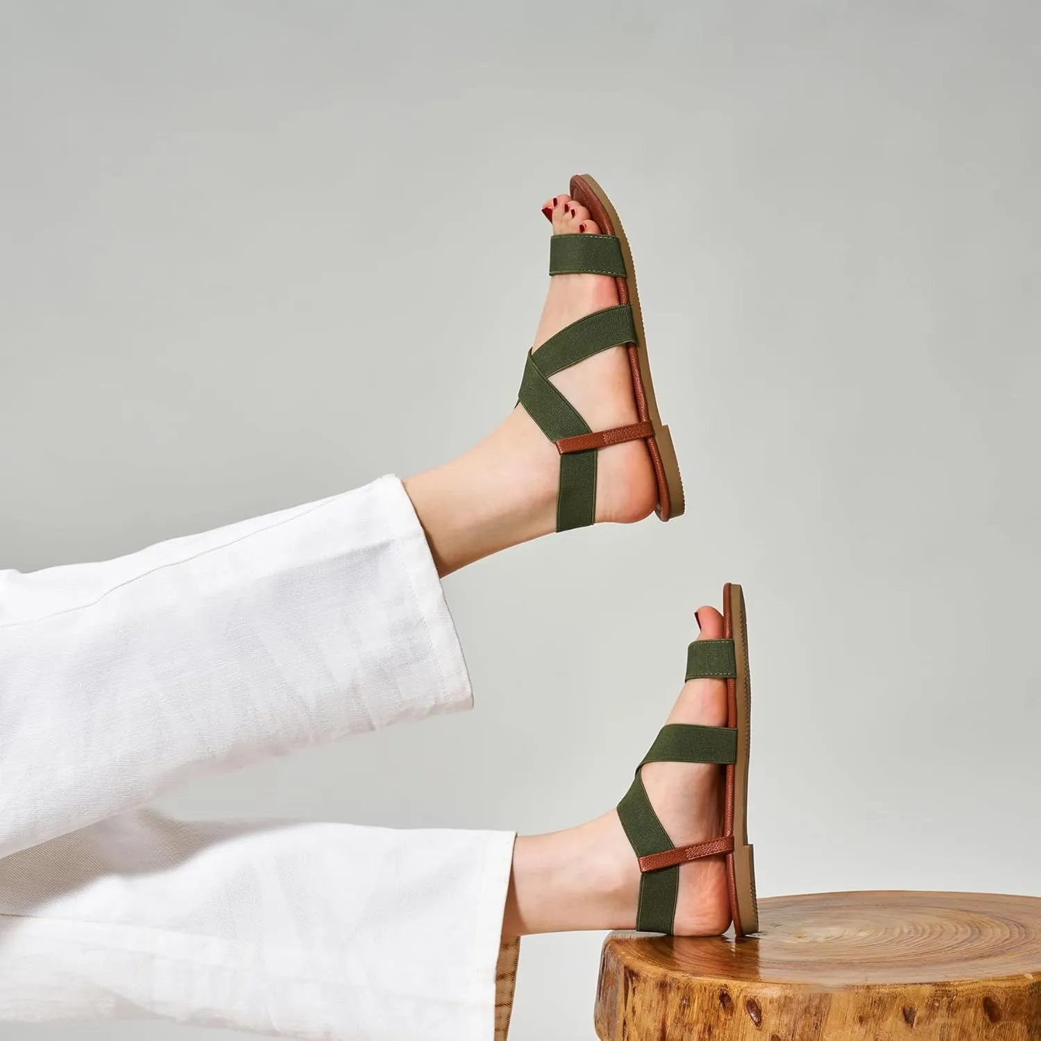 Trary Women's Dressy Summer Sandals, Elastic, Cute, Open Toe, Wide, Sandalias Para Mujer