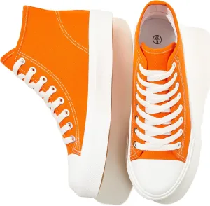 Uoidru High Top Sneakers for Women Canvas Shoes White Canvas High Tops Women Casual Shoes Lace Up Fashion Sneakers