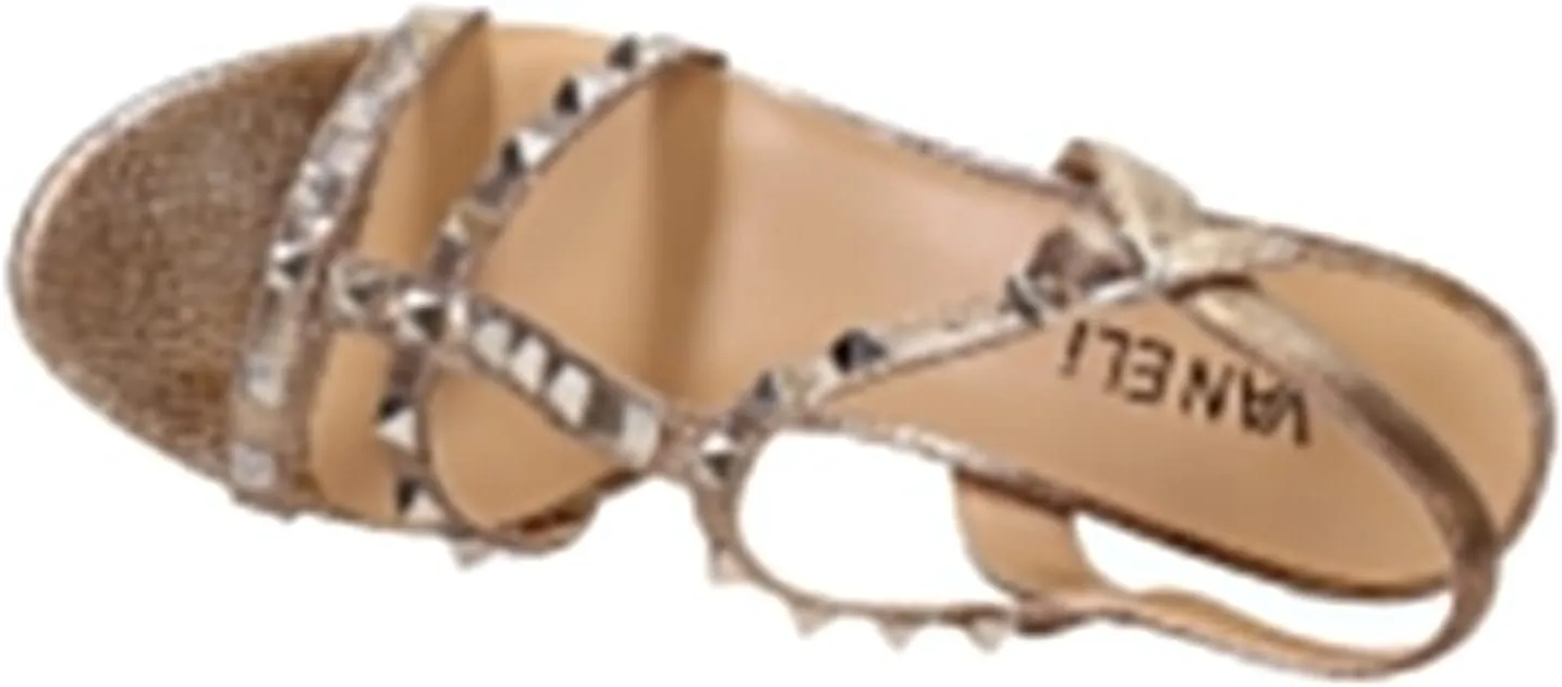 VANELi Womens Midge Studded Slingback Dress Sandals Mid Heel 2-3" - Beige
