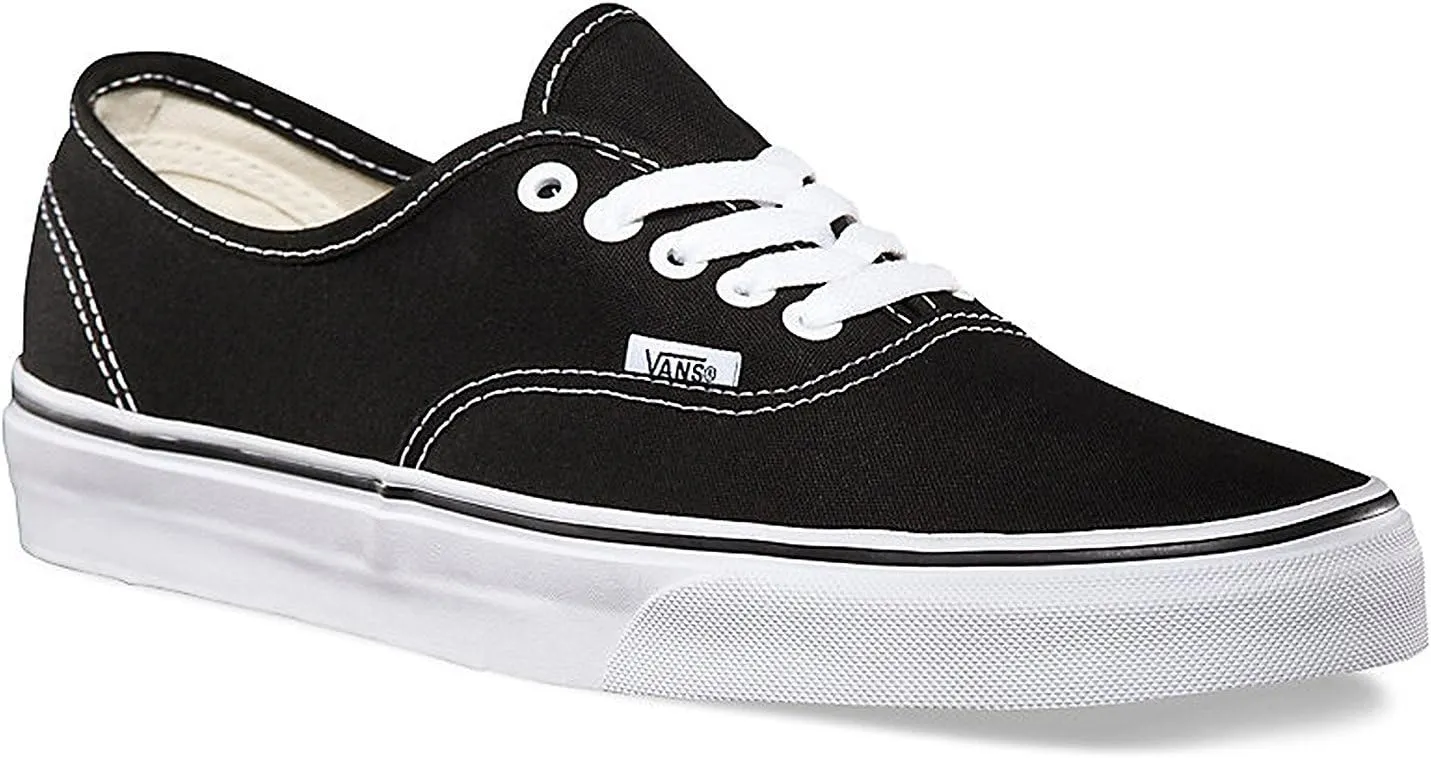 Vans Authentic Women's Fashion Sneakers Canvas Shoes (5.0 Men/ 6.5 Women, Black/White)