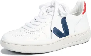 Veja V-10 Womens Casual Trainers in White Navy Red