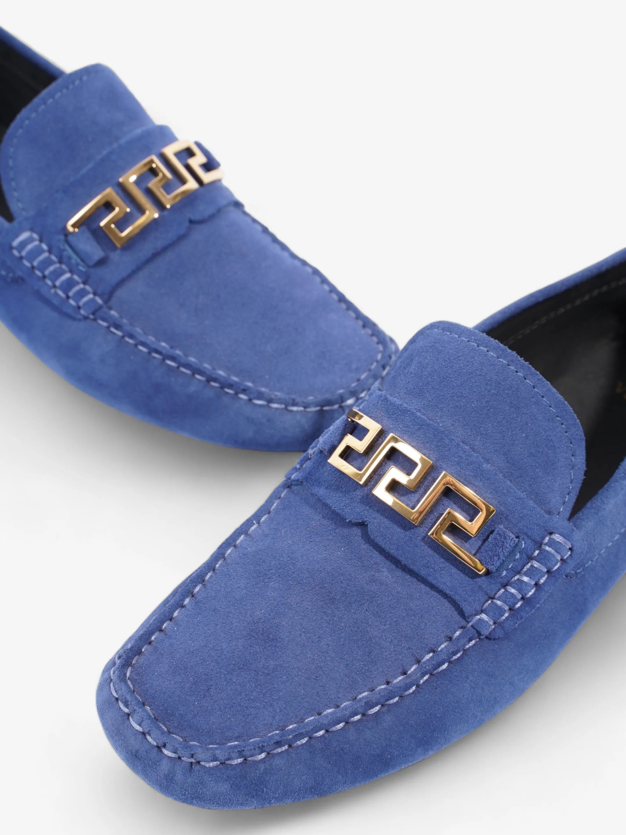 Versace Driver Loafers Navy Blue Suede EU 41 UK 8