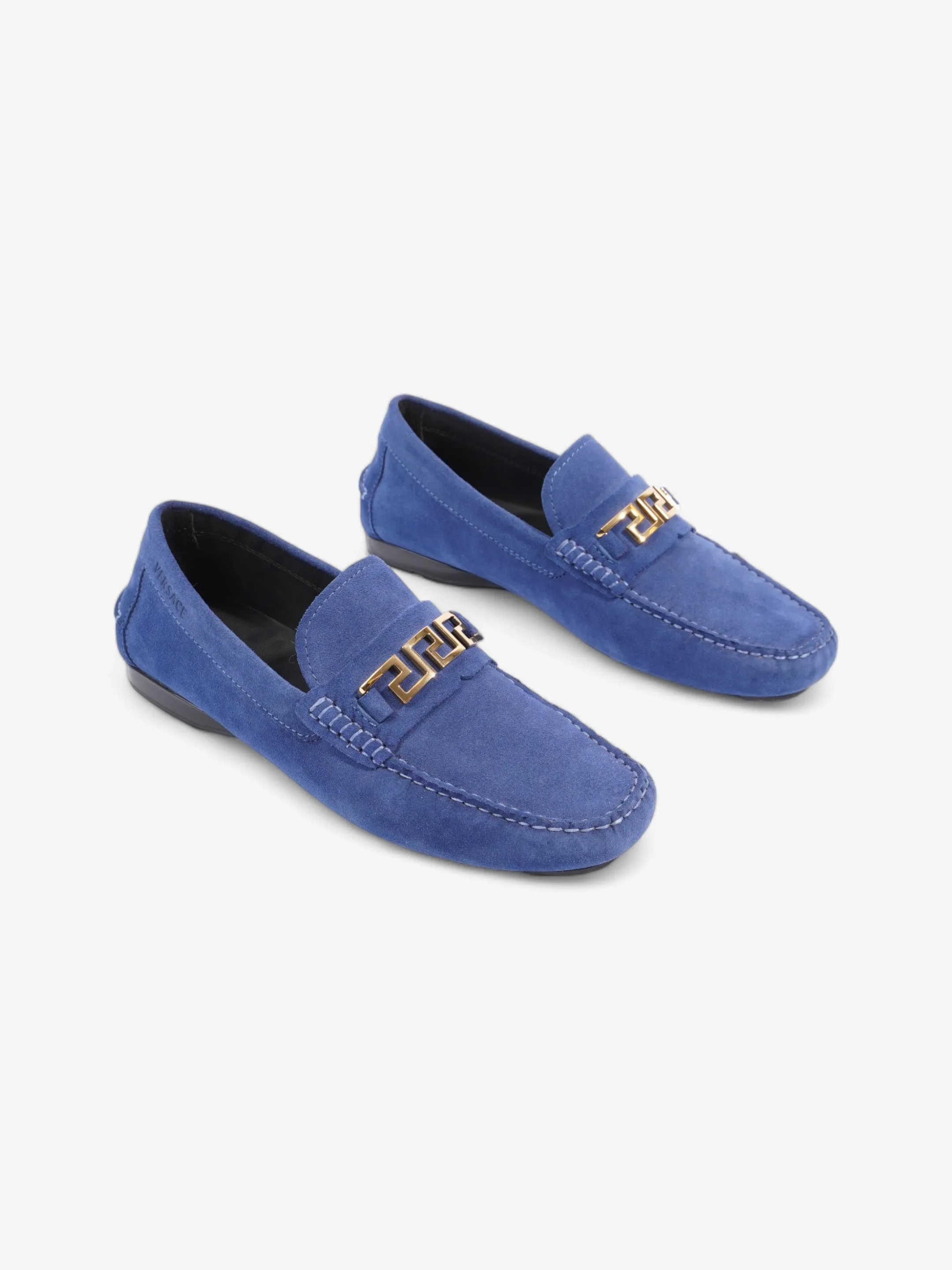 Versace Driver Loafers Navy Blue Suede EU 41 UK 8