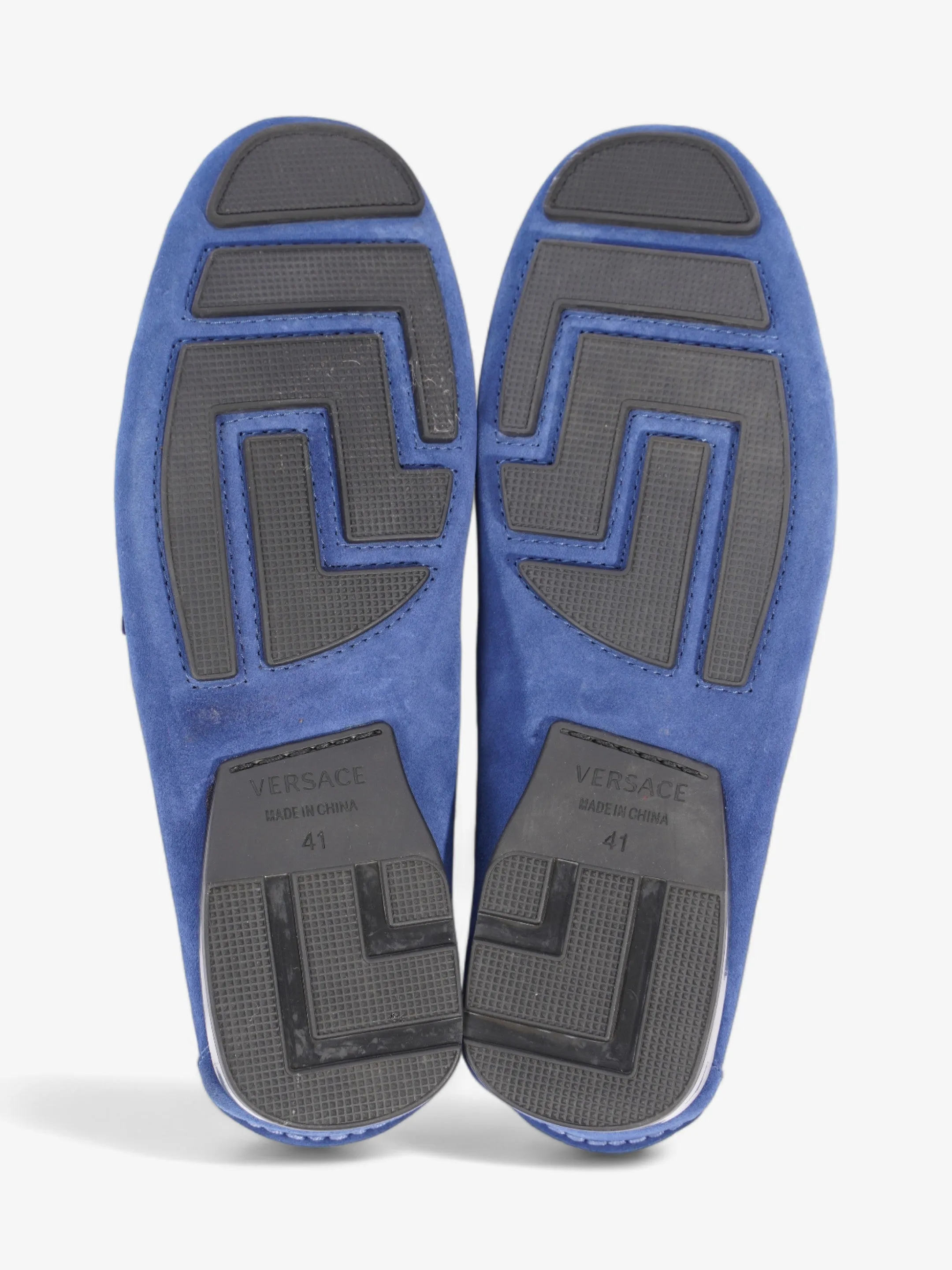 Versace Driver Loafers Navy Blue Suede EU 41 UK 8