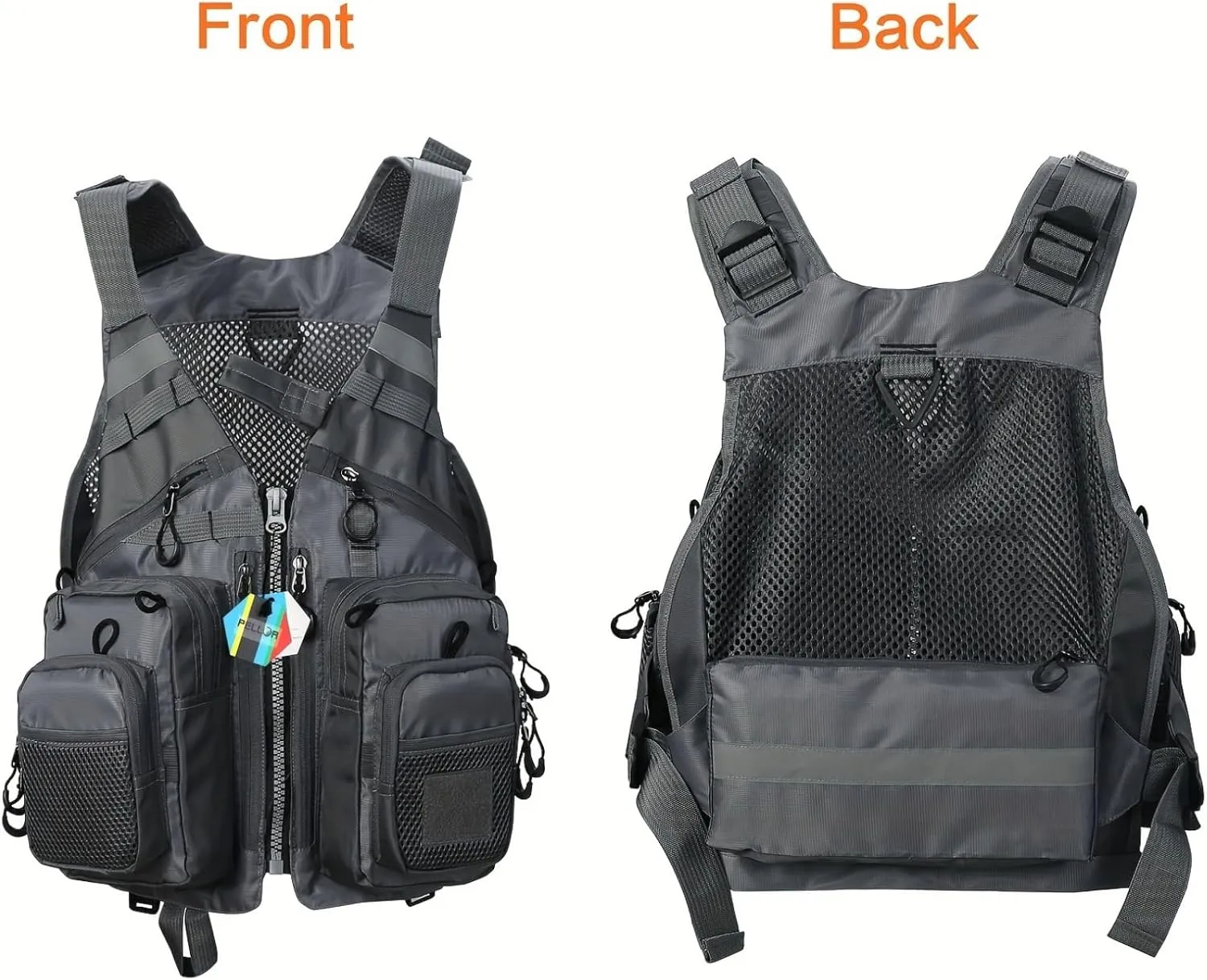 Versatile Multi-Pocket Fishing Vest with Detachable Backpack - Breathable, Boat Fly Fishing - Fits Most 90-180 lbs