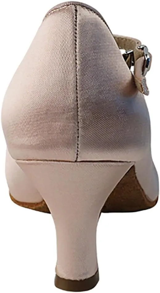 Very Fine Dance Shoes - Ladies Standard, Smooth Ballroom Dance Shoes - SERA5522-2.5-inch Heel and Foldable Brush Bundle