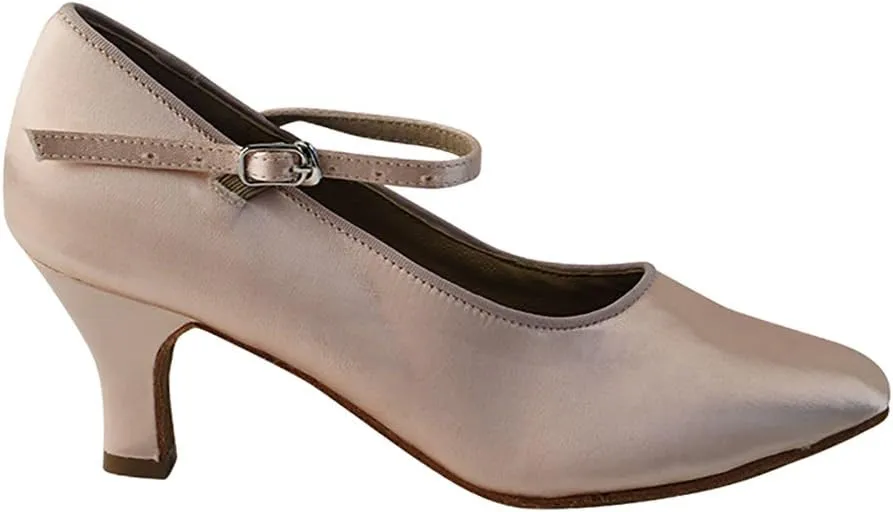 Very Fine Dance Shoes - Ladies Standard, Smooth Ballroom Dance Shoes - SERA5522-2.5-inch Heel and Foldable Brush Bundle