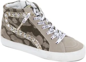 Vintage Havana Womens Emery Leopard Perforated Slip On Sneakers Shoes Casual - Off White
