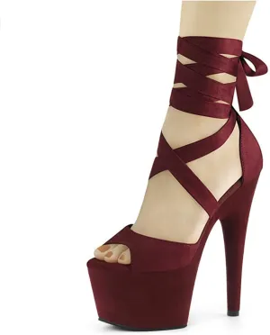 Vujkliy 17CM Suede Ankle Strap Sandals Round Toe Platform High Heels Sexy Catwalk Model Stage Banquet Shoes