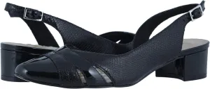 Walking Cradles Hattie Black Buhle Snakeskin/Black Patent 4.5 M (B)