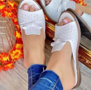 WALLDOR Reflexology Massage Tools Slippers,Relief Heel Neuropathy Pain Slippers,Fashion Flat Sandals, Large Size Non-Slip Sandals,White,40