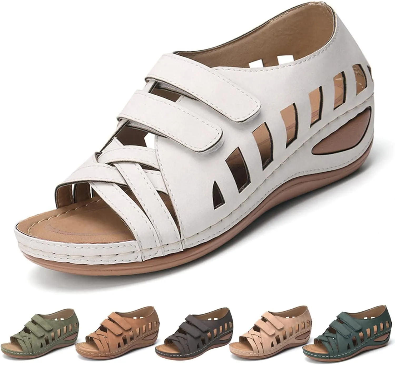 Wedge Sandals for Women 2024 Strap Sandals Summer Fashion Flops Women's Wedges Flip Buckle Shoes Sandals Shoes For Women