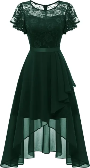 Wedtrend Women's Formal Dress Ruffle Cocktail Party Dress Flutter Sleeve Fall Wedding Guest Dress