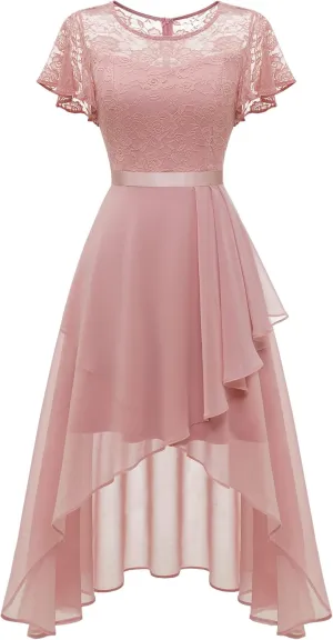 Wedtrend Women's Formal Dress Ruffle Cocktail Party Dress Flutter Sleeve Fall Wedding Guest Dress