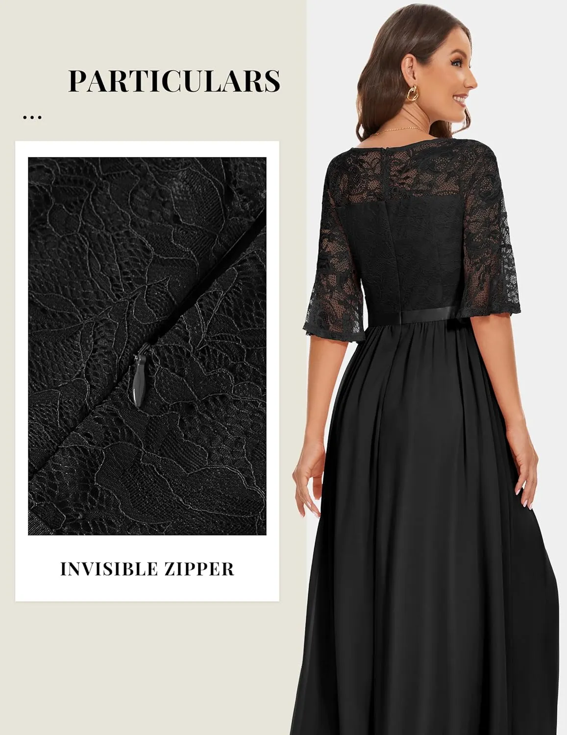 Wedtrend Women's Formal Dresses 2025 Wedding Guest Dress Bell Sleeve Bridesmaid Dresses Maxi Evening Dress
