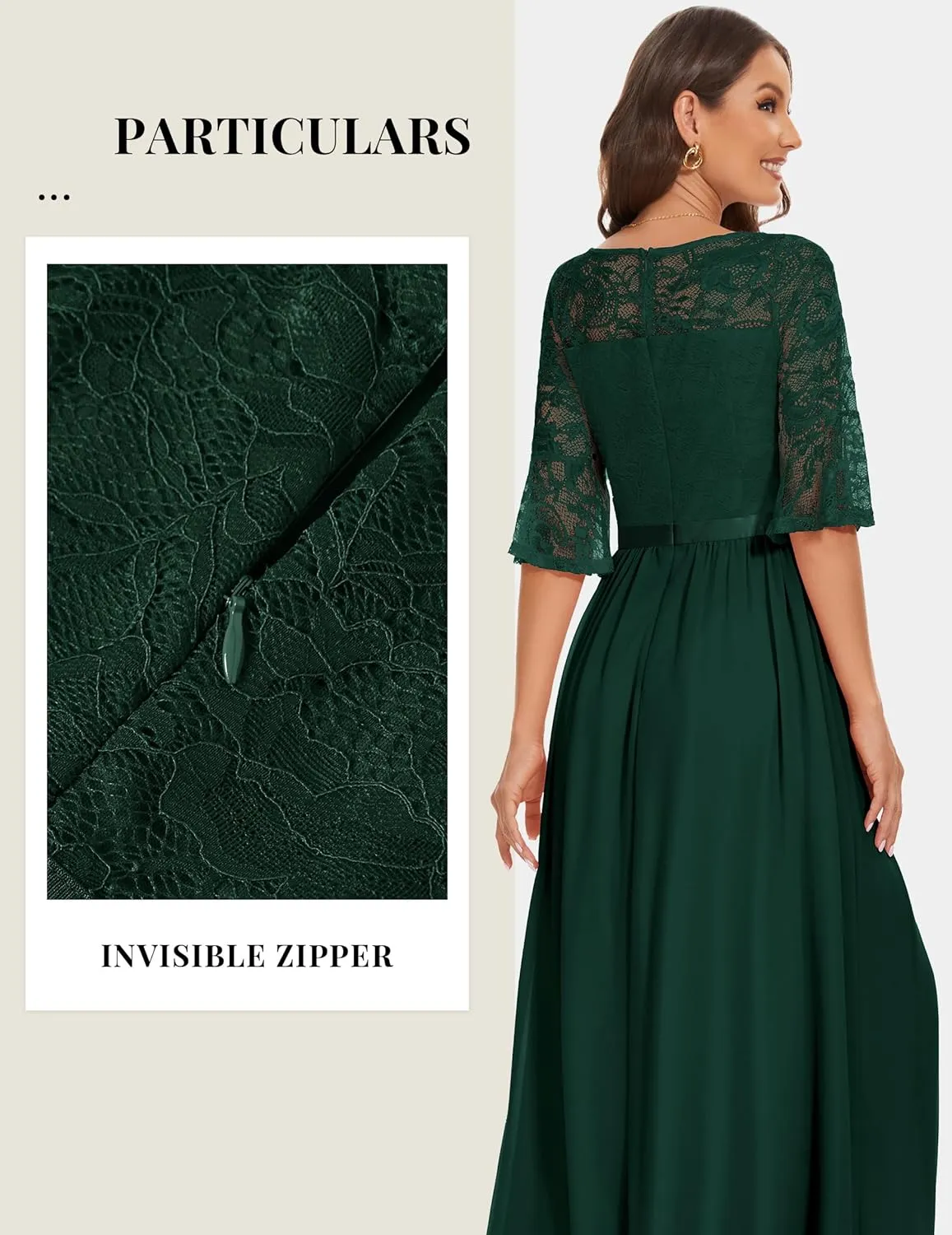 Wedtrend Women's Formal Dresses 2025 Wedding Guest Dress Bell Sleeve Bridesmaid Dresses Maxi Evening Dress