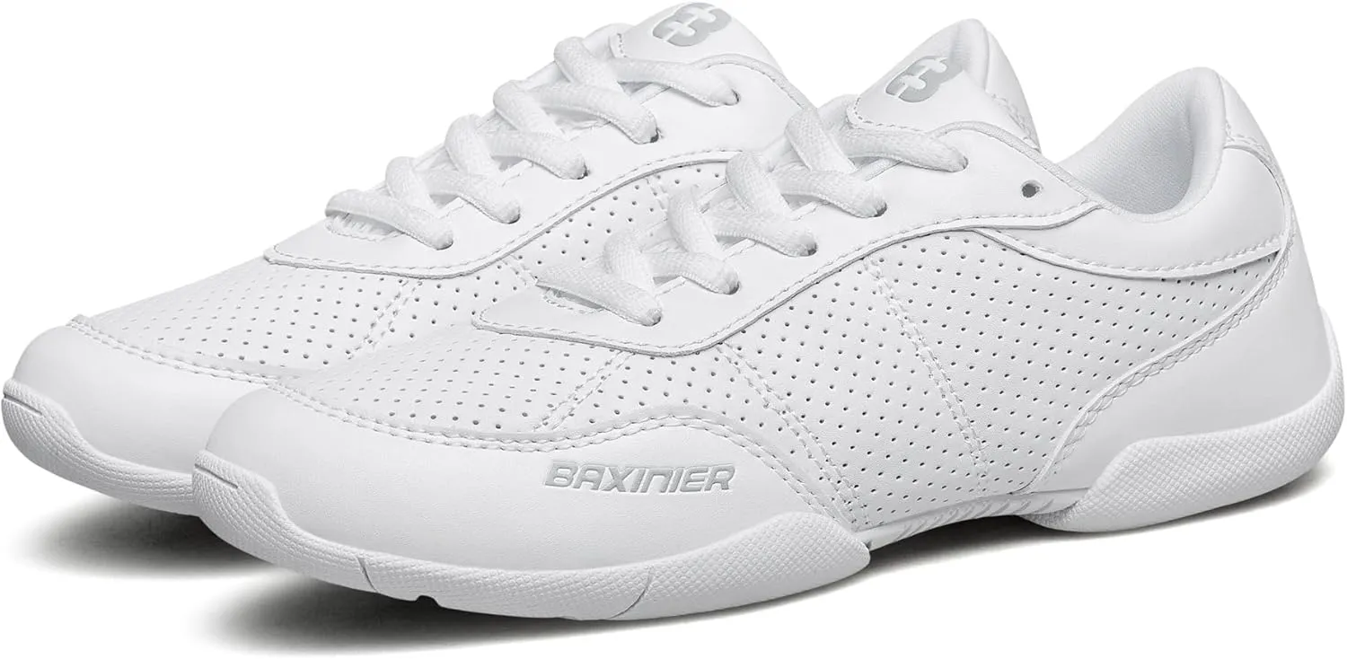 White Cheerleading Shoes for Girls Lightweight Competition Cheer Shoes Kids Dacne Sneakers