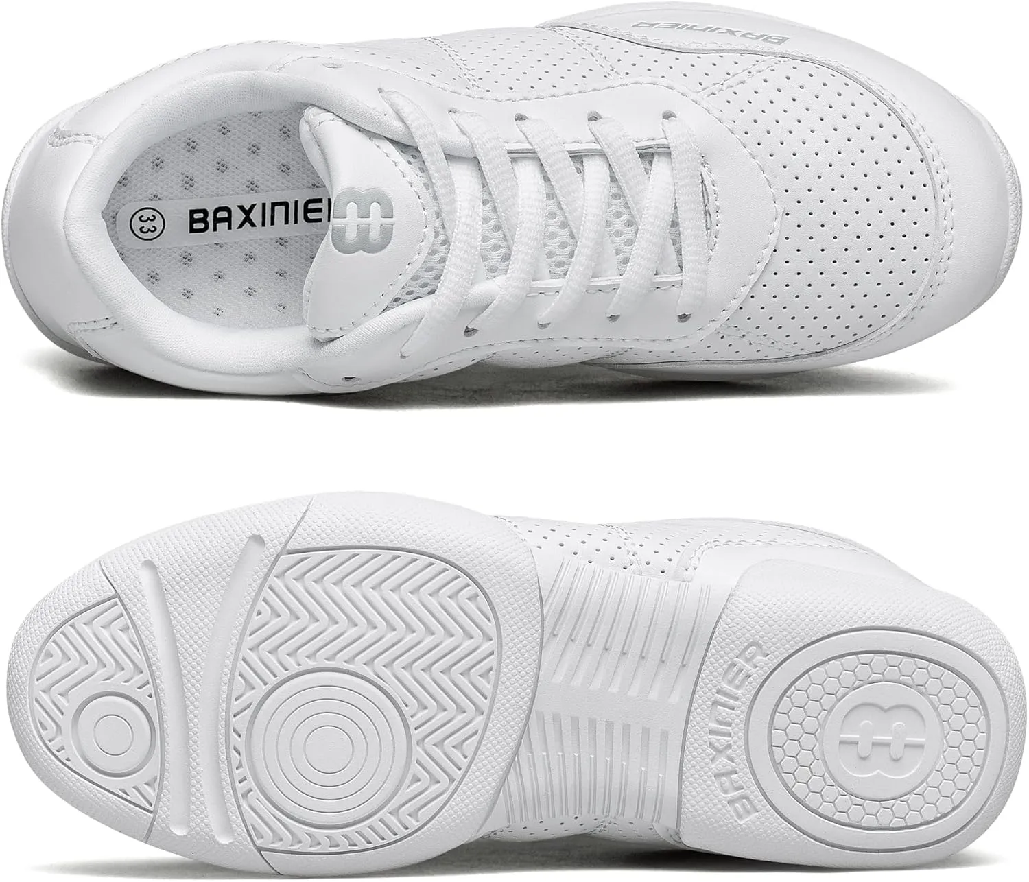 White Cheerleading Shoes for Girls Lightweight Competition Cheer Shoes Kids Dacne Sneakers