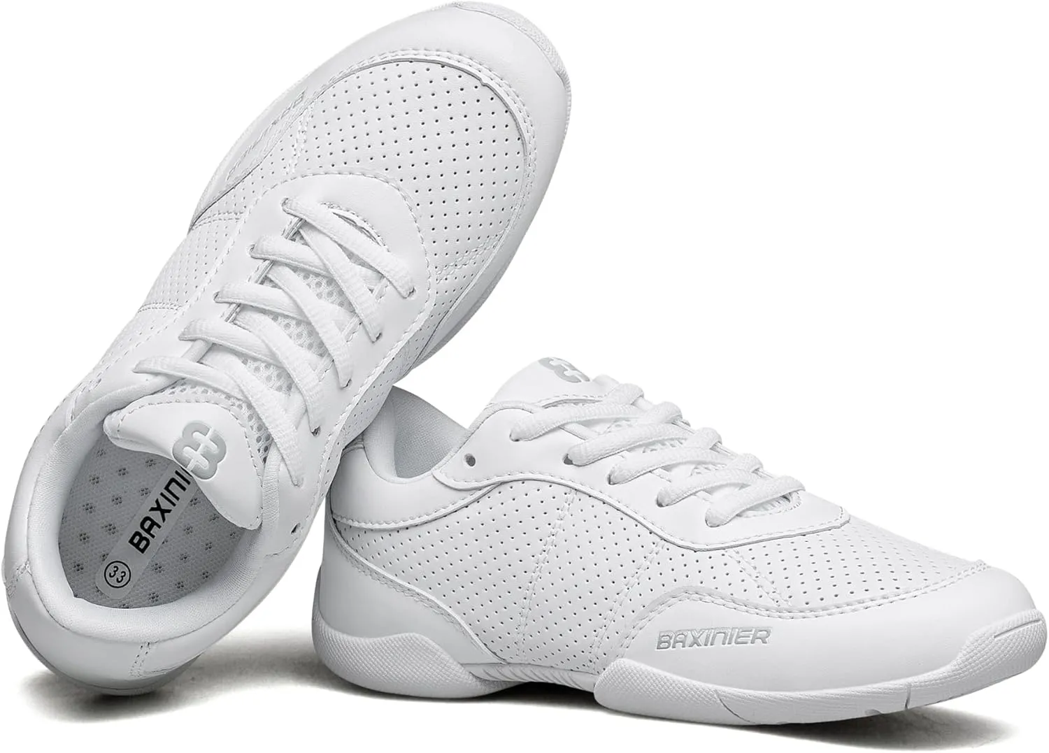 White Cheerleading Shoes for Girls Lightweight Competition Cheer Shoes Kids Dacne Sneakers