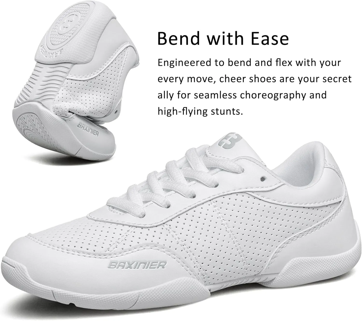 White Cheerleading Shoes for Girls Lightweight Competition Cheer Shoes Kids Dacne Sneakers