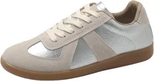 White Shoes Couple 2024 Spring/Summer Breathable Trendy Running Casual Board Shoes,Women's Silvery,7