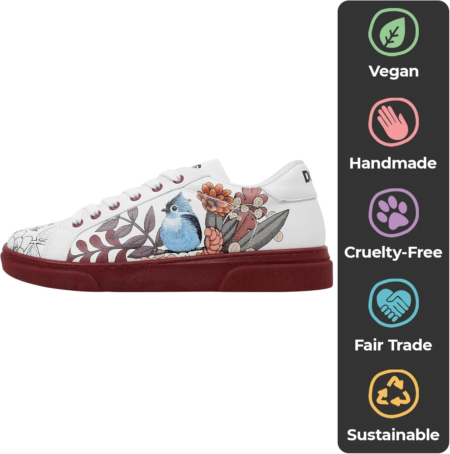 White Sneakers for Women - Handmade Women's Fashion Sneakers, Vegan Leather and Unique Design, Comfortable Shoes for Women, Ace Sneakers